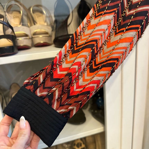 Parker Faux Wrap  Zigzag Print Blouson Silk Mini Dress Sz XS - Picture 5 of 5